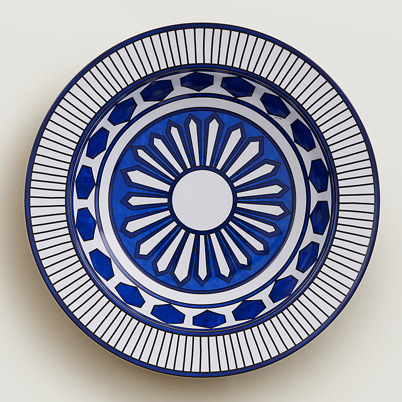 Bleus d'Ailleurs round deep platter, large model