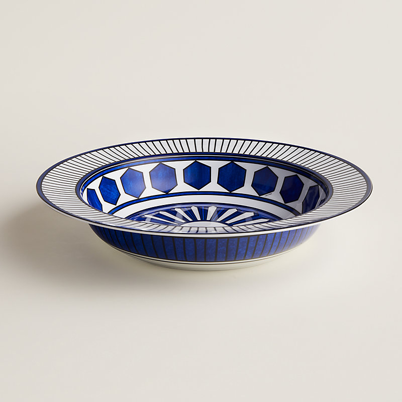 Bleus d'Ailleurs round deep platter, large model