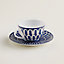 View: front, Bleus d'Ailleurs tea cup and saucer