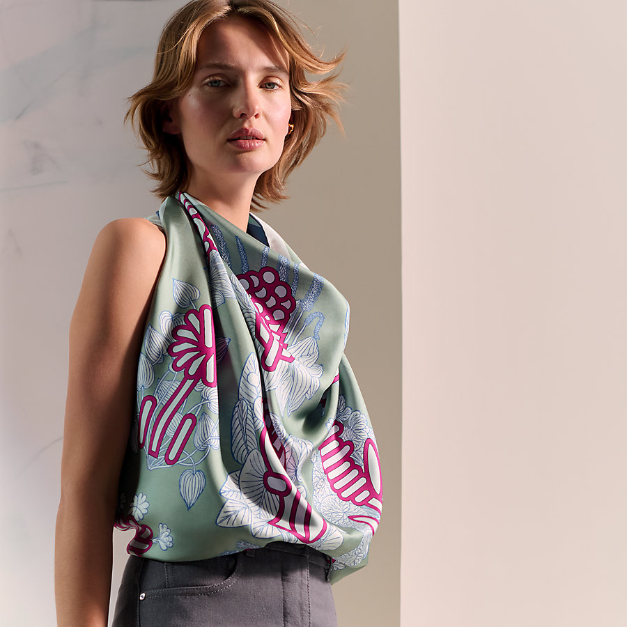 Botanica Grafica double face scarf 90