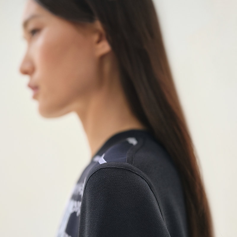 "Brides de Gala en Fleurs" long-sleeve twillaine sweater