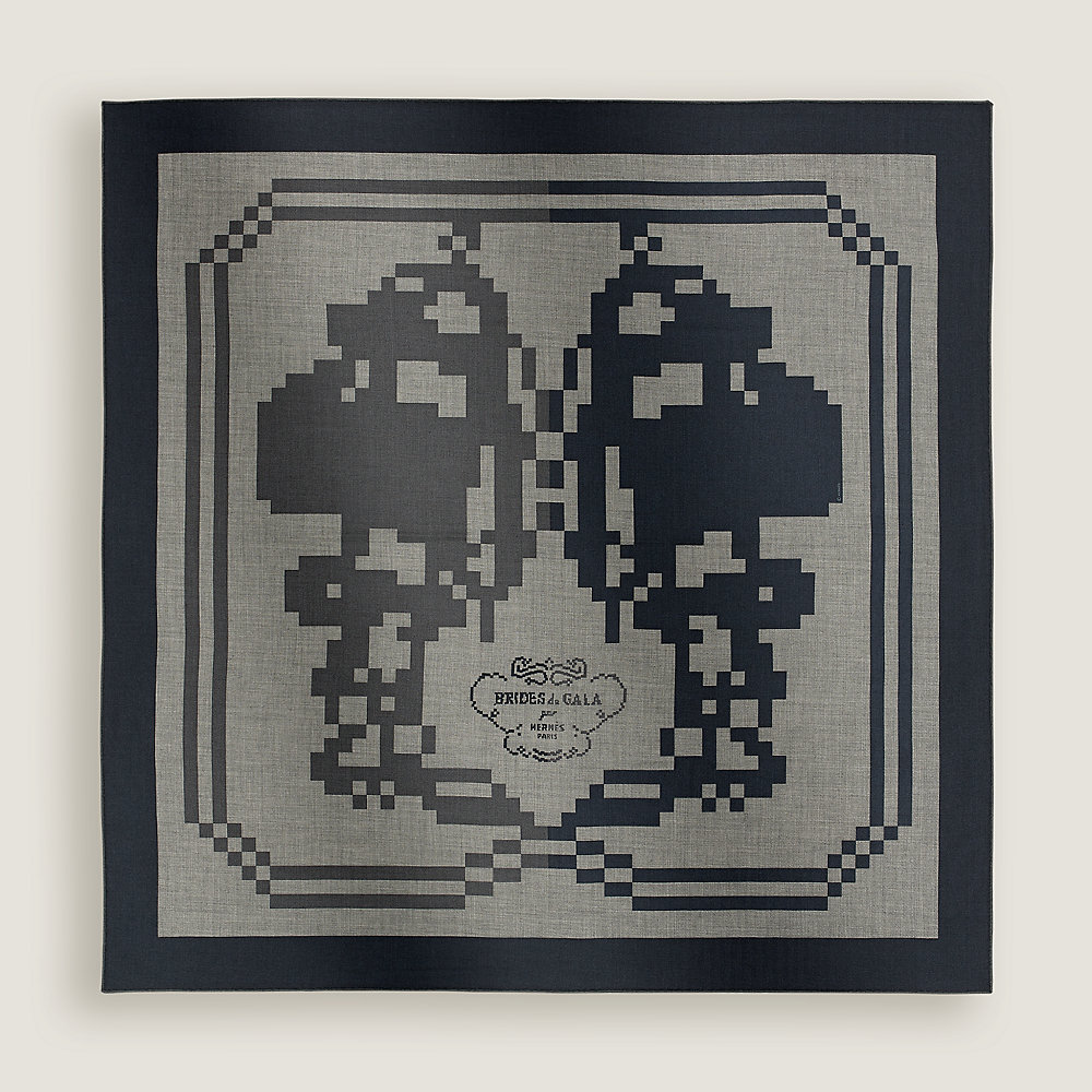 Brides de Gala Pixel scarf 100 - Grey | Hermès Mainland China