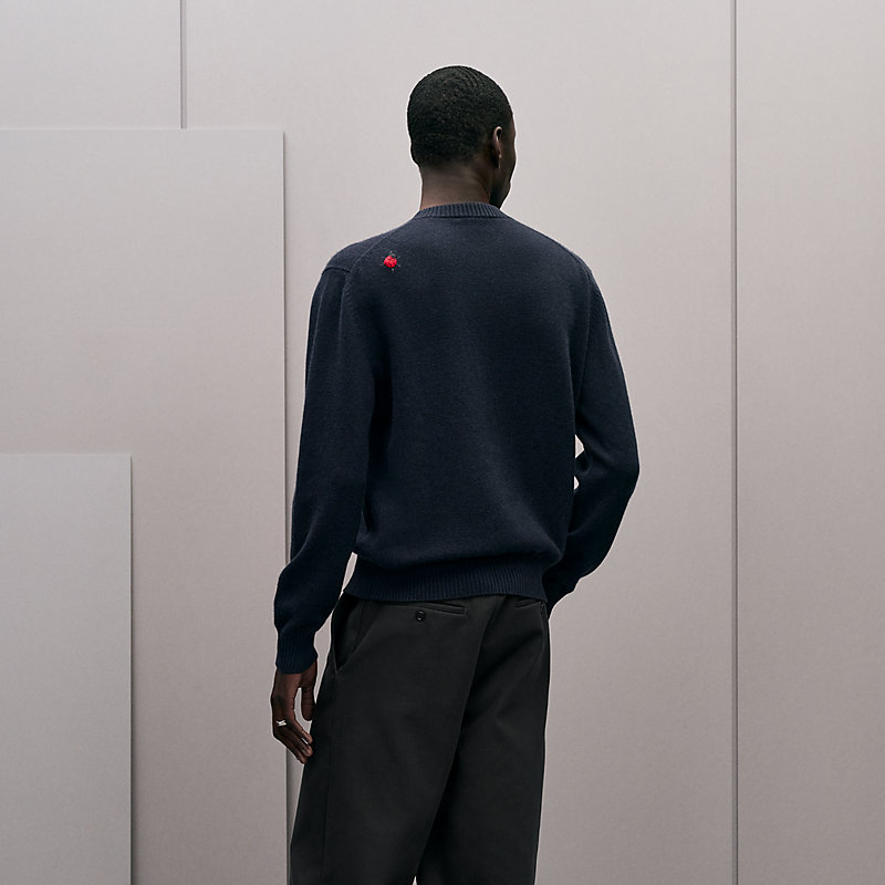 "Broderie coccinelle" crewneck cashmere sweater