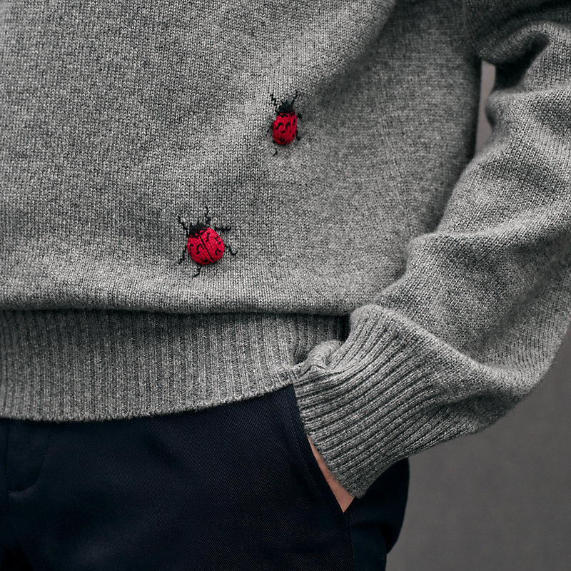 “Broderie coccinelle”圆领山羊绒针织衫