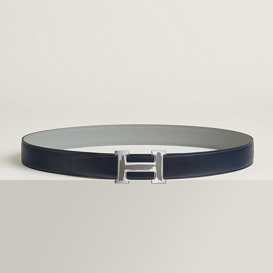 Brush belt buckle & Reversible leather strap 32 mm