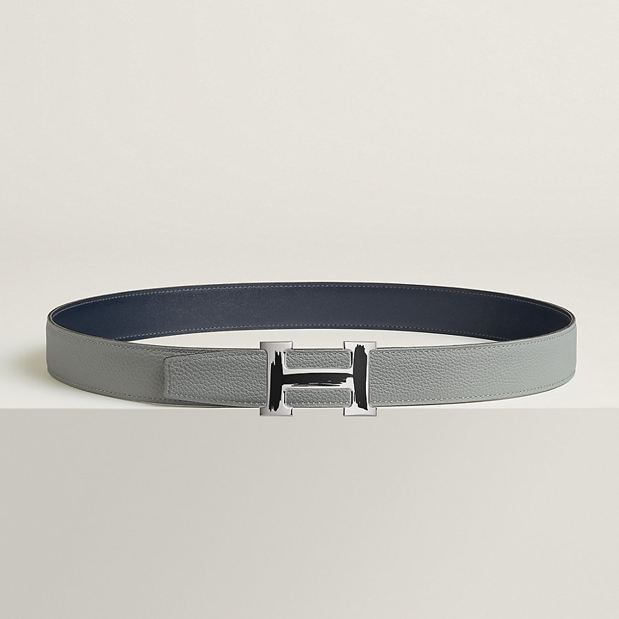 Brush belt buckle & Reversible leather strap 32 mm