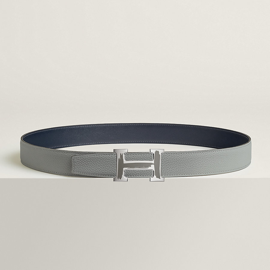 Brush belt buckle & Reversible leather strap 32 mm