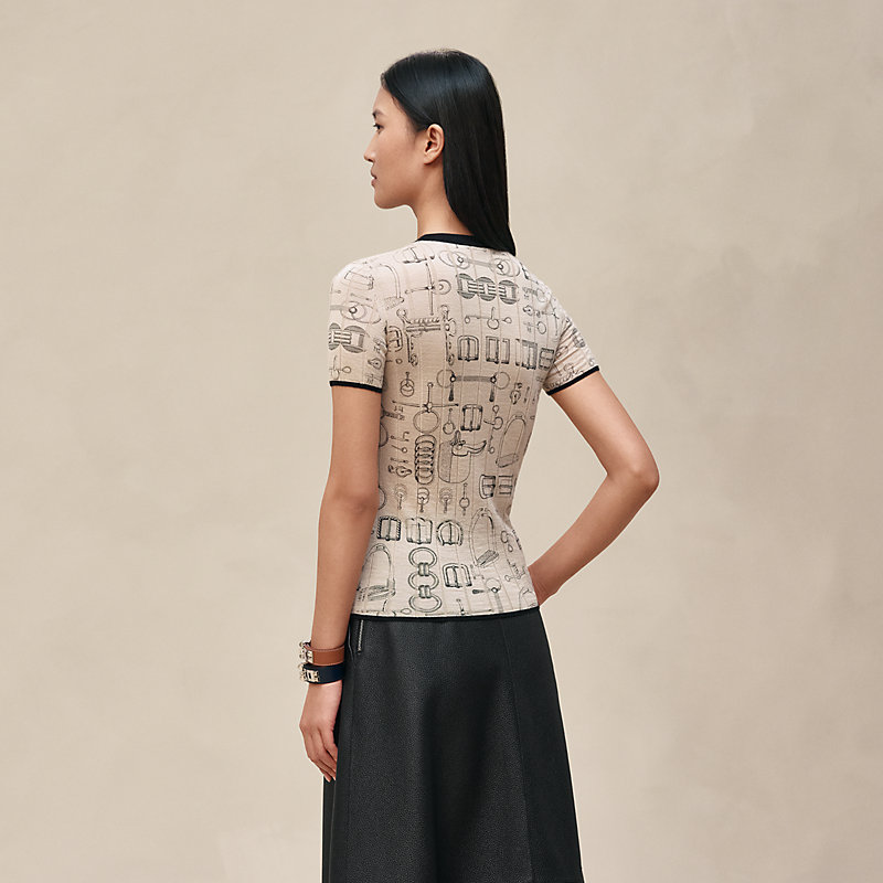 "Cahier du Colporteur" short-sleeve sweater