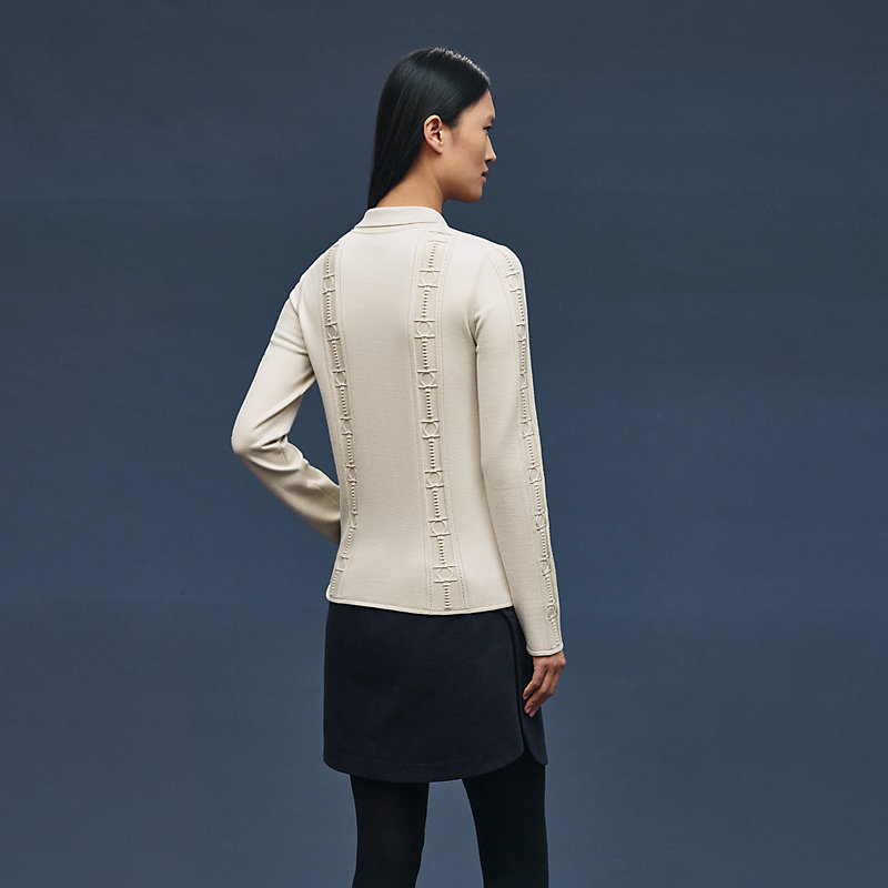 "Cahier du Colporteur" zipped twillaine cardigan