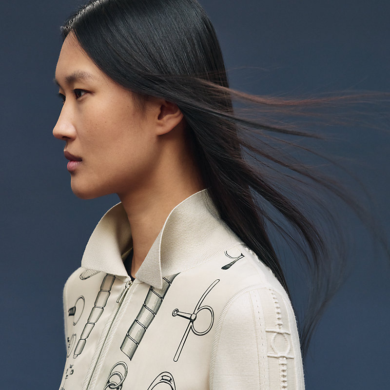 "Cahier du Colporteur" zipped twillaine cardigan