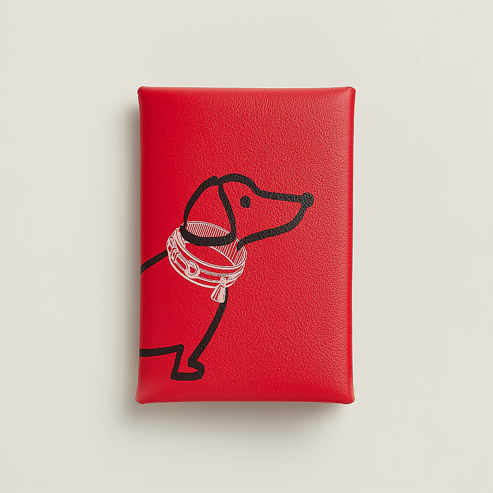 Calvi Duo Compact Card holder - Red | Hermès Mainland China