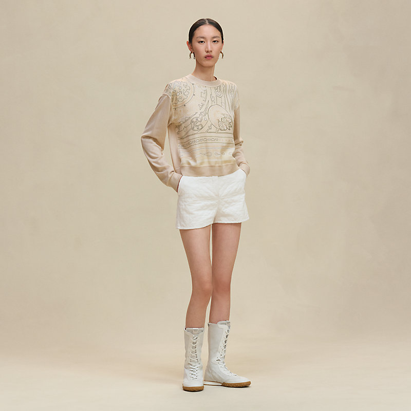 "Candy Libris" long-sleeve twillaine sweater