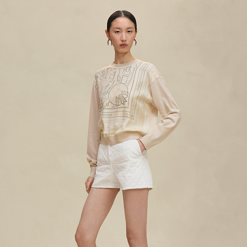 "Candy Libris" long-sleeve twillaine sweater