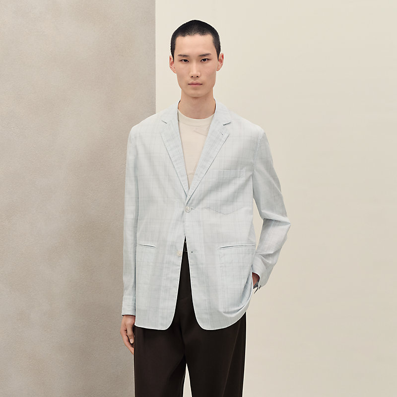 "Carreaux mouchoir" Rive Gauche jacket shirt, short model