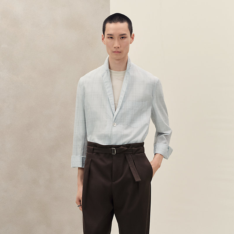 "Carreaux mouchoir" Rive Gauche jacket shirt, short model