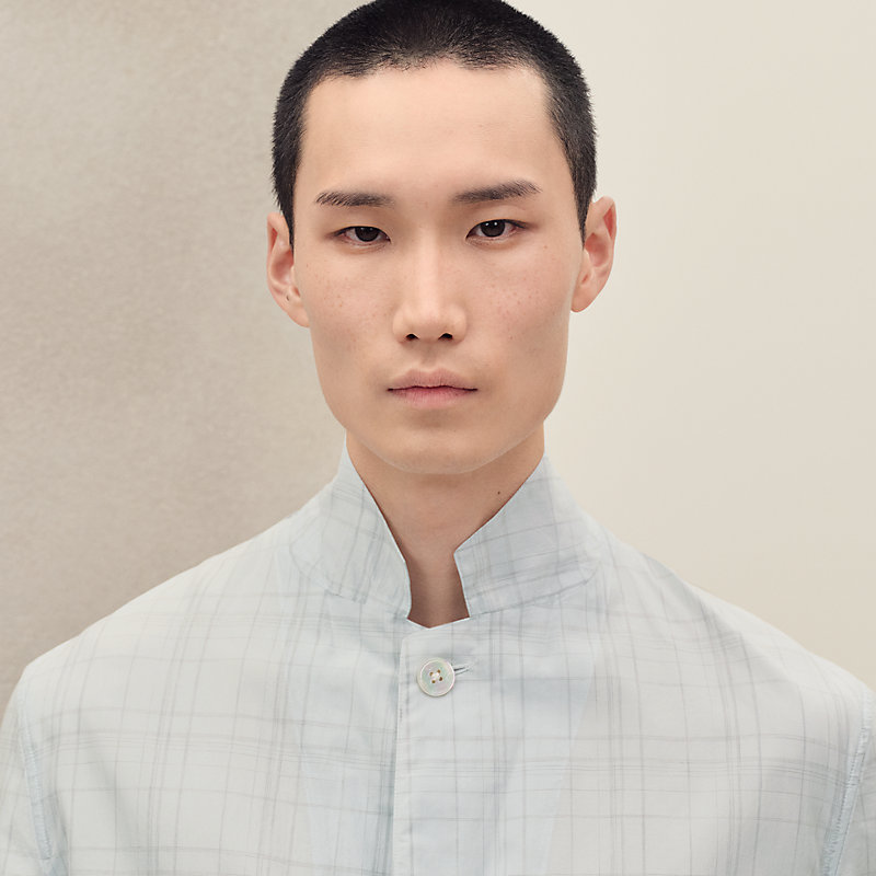 "Carreaux mouchoir" Rive Gauche jacket shirt, short model