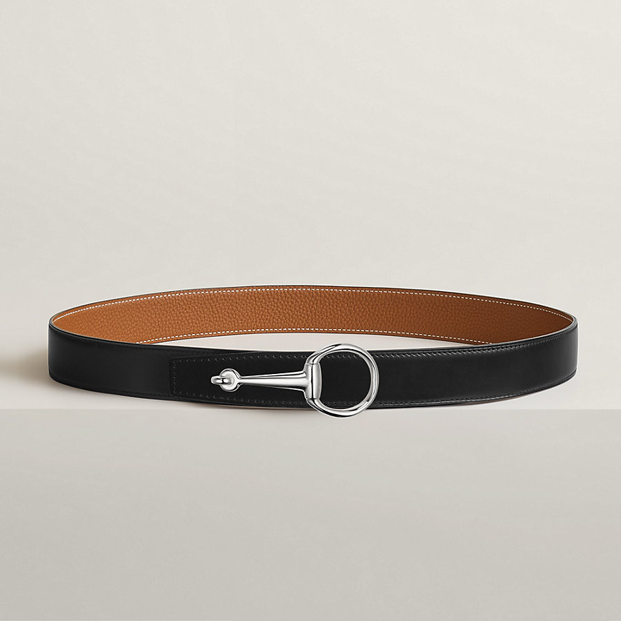 Casaque belt buckle & Reversible leather strap 32 mm