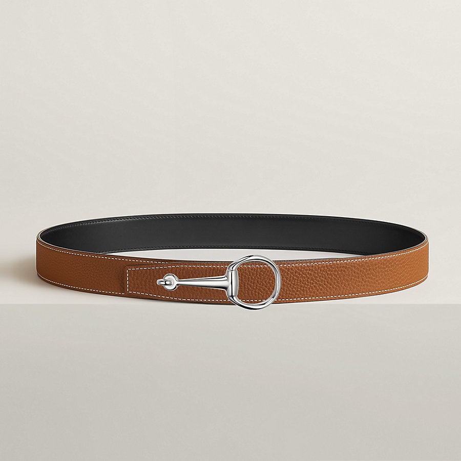 Casaque belt buckle & Reversible leather strap 32 mm