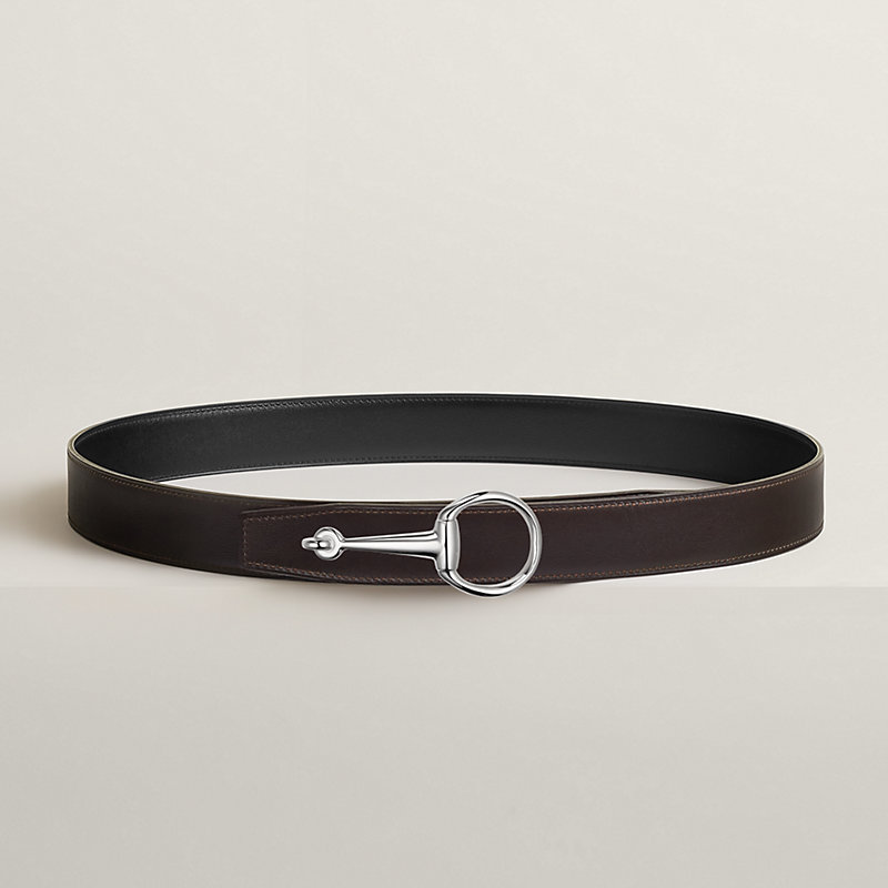 Casaque belt buckle & Reversible leather strap 32 mm