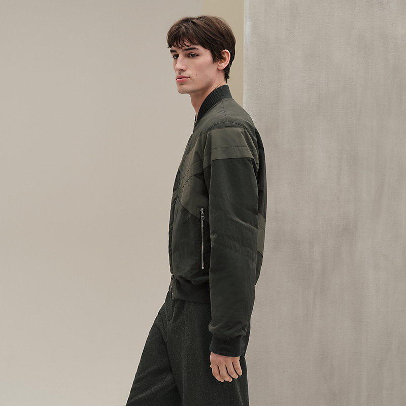 "Casaque" reversible rib-trim jacket