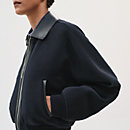 View: Worn, Cashmere bomber jacket with leather detail