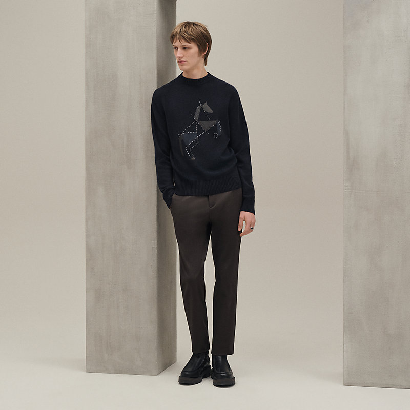 Cashmere "Cheval tangram" crewneck sweater