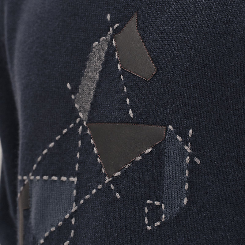 Cashmere "Cheval tangram" crewneck sweater