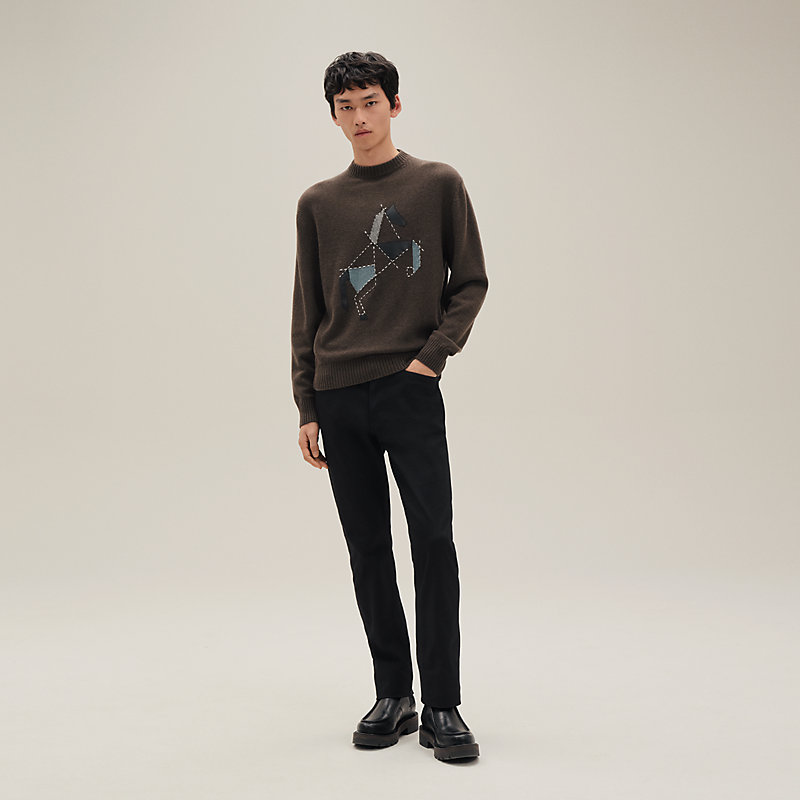 Cashmere "Cheval tangram" crewneck sweater