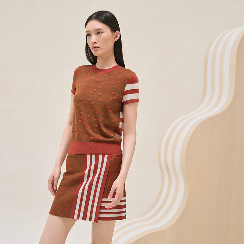 Cashmere "Garde-Robe Pop" short-sleeve sweater