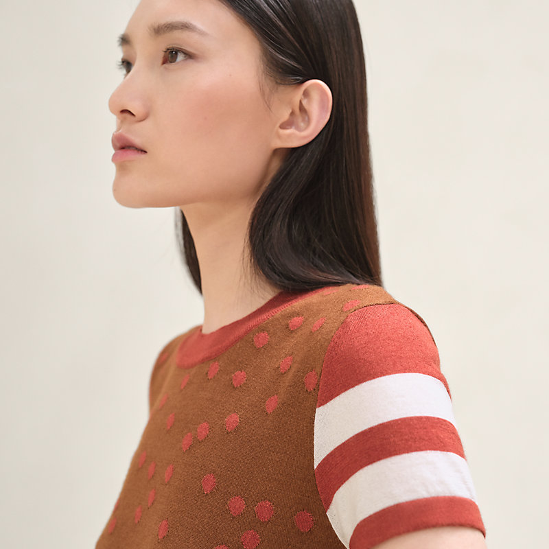 Cashmere "Garde-Robe Pop" short-sleeve sweater