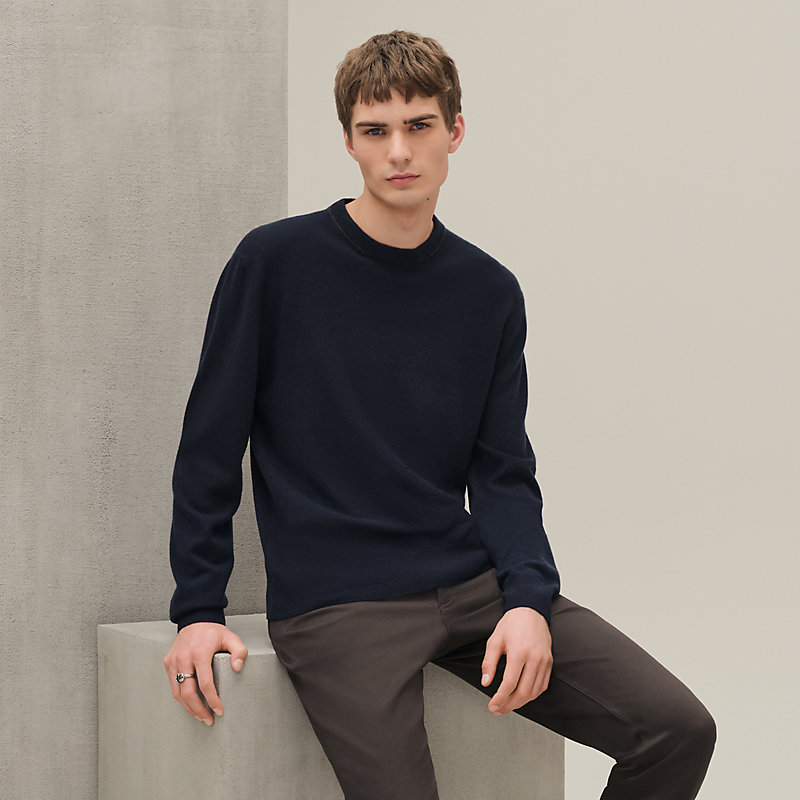 Cashmere "H bartack" crewneck sweater
