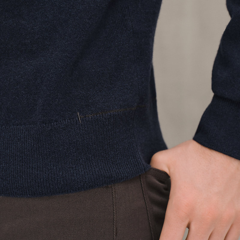 Cashmere "H bartack" crewneck sweater