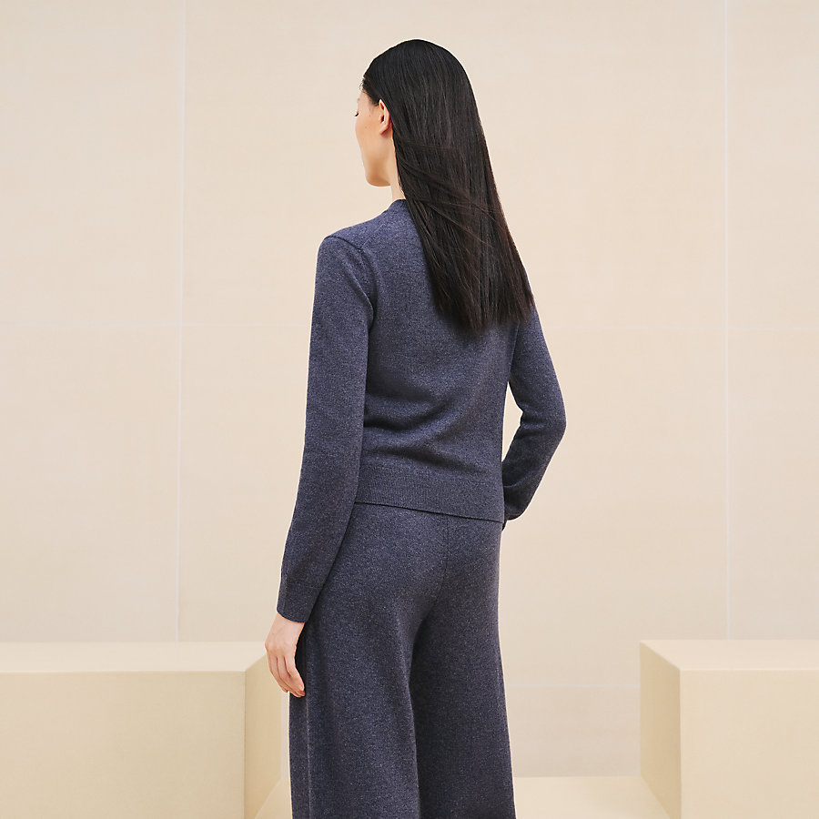 Cashmere "H Lift" long-sleeve sweater