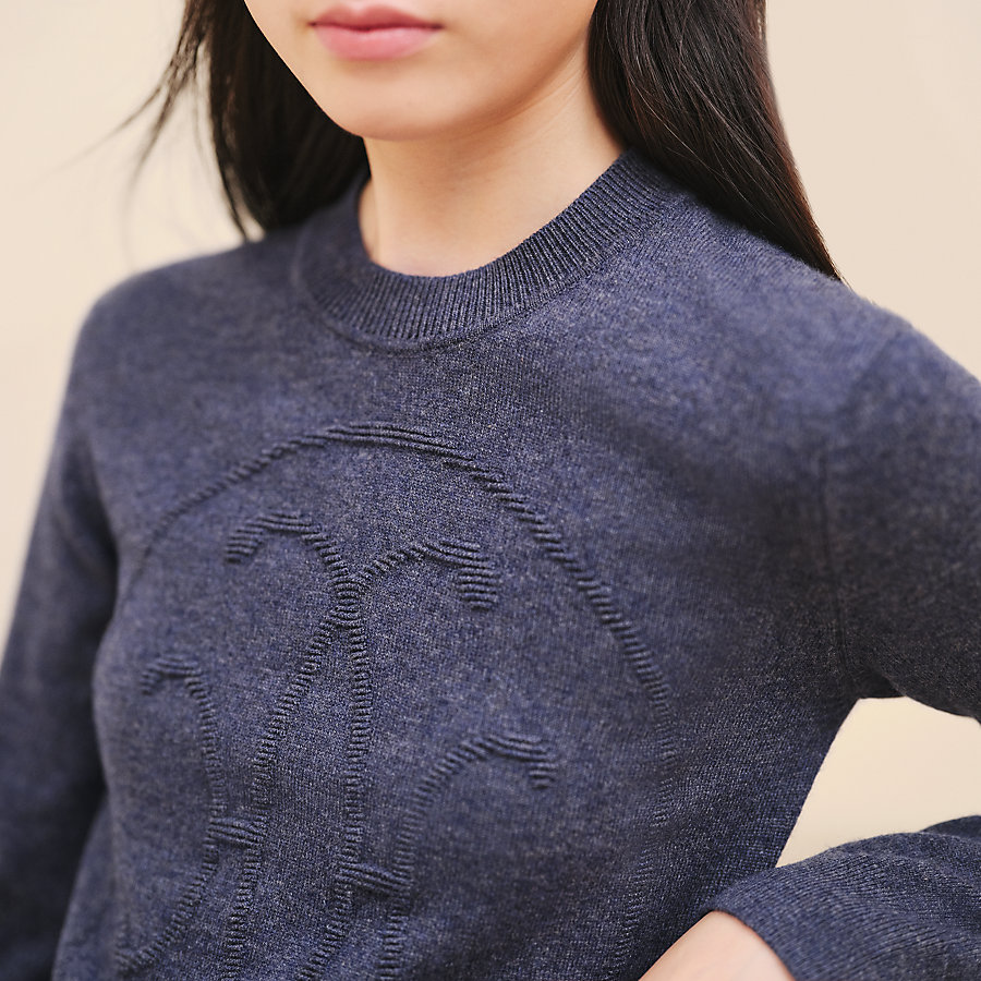 Cashmere "H Lift" long-sleeve sweater