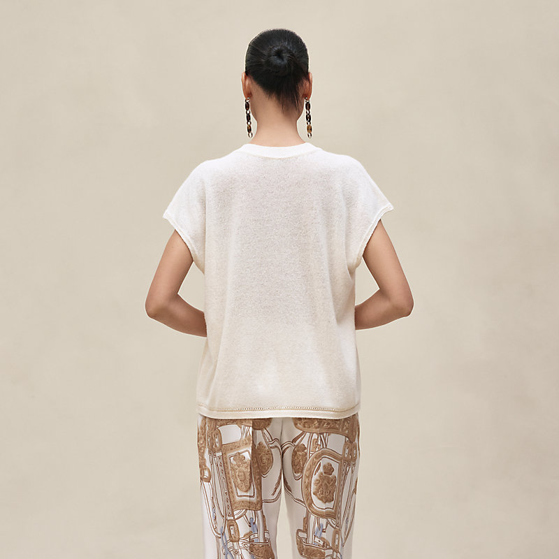 Cashmere "L'Enseigne du Sellier" sleeveless sweater