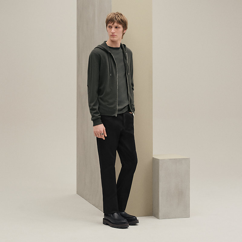 Cashmere "Maillon Chaine d'Ancre" hooded jacket