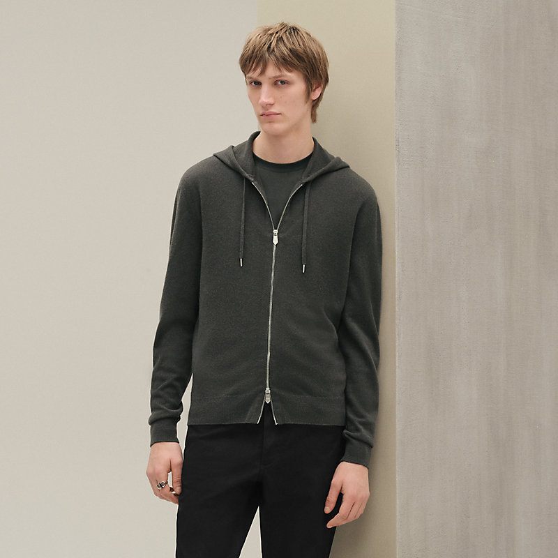 Cashmere "Maillon Chaine d'Ancre" hooded jacket