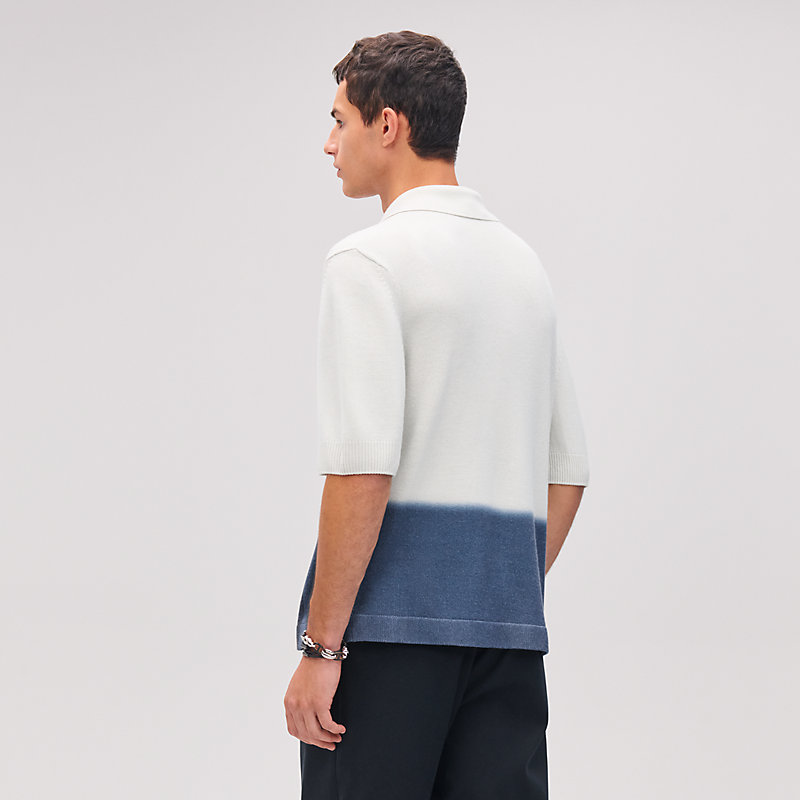 Cashmere "Rayures plongees" short-sleeve polo shirt