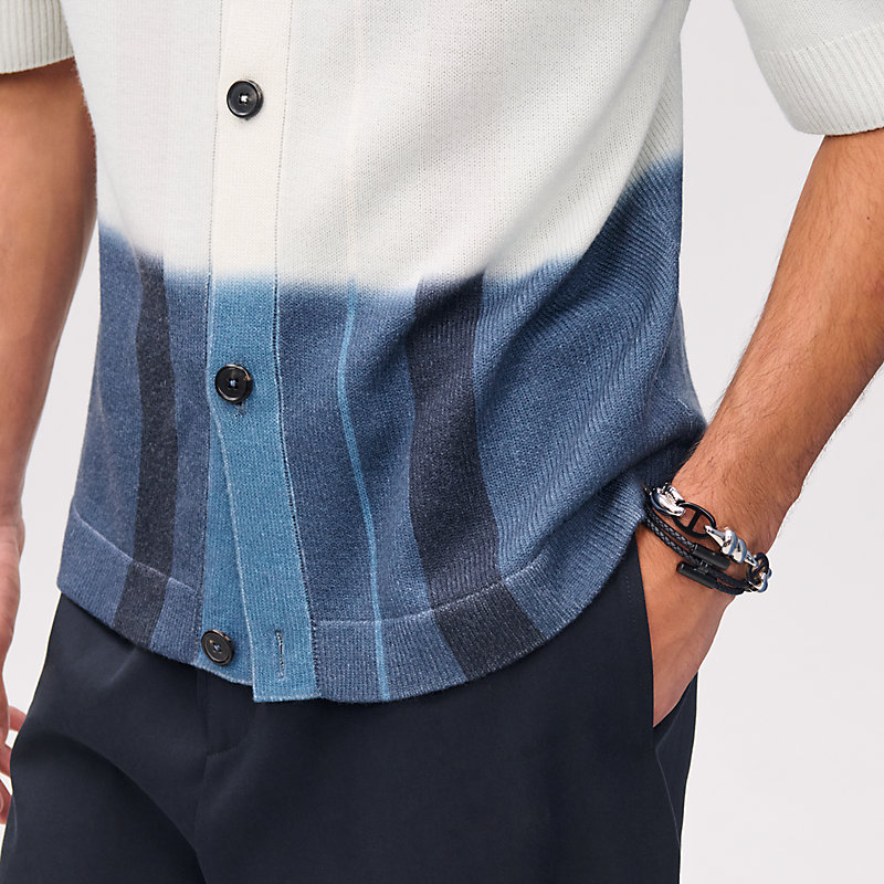 Cashmere "Rayures plongees" short-sleeve polo shirt