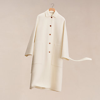 極美品★HERMES★ガウン★ホワイトコーデ★ベルト付★ニット★コート cashmere-wrap-coat--4H0100DAA3