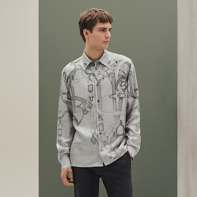 "Cavalcadour Metallise" straight cut shirt