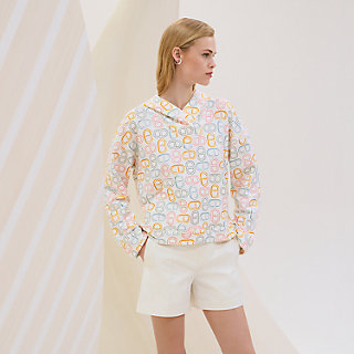 人気【HERMES】「Chaine d'Ancre」プリント付きスウェットシャツ chaine-d-ancre-hoodie--