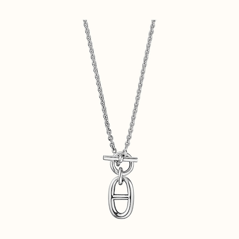 hermes silver necklace