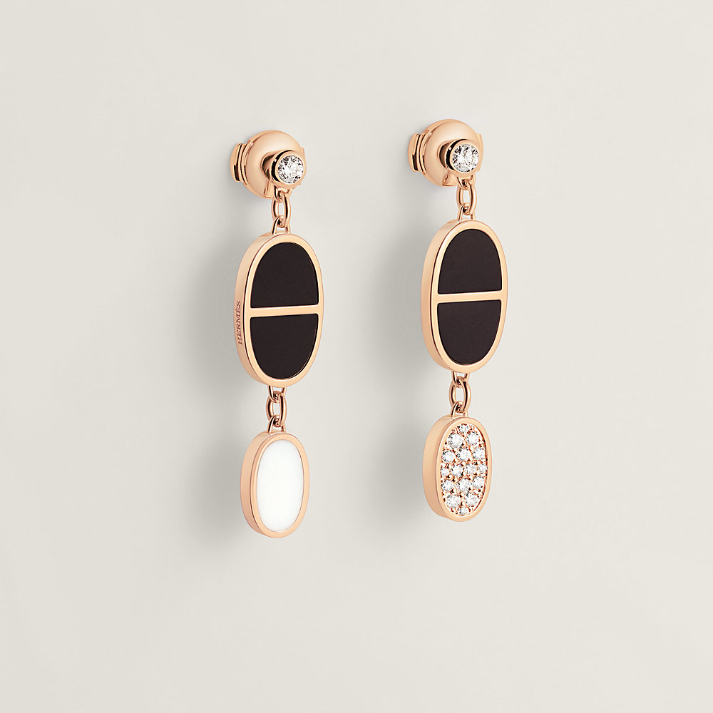 Chaine d'ancre Verso dangle earrings Rose gold Hermès Mainland