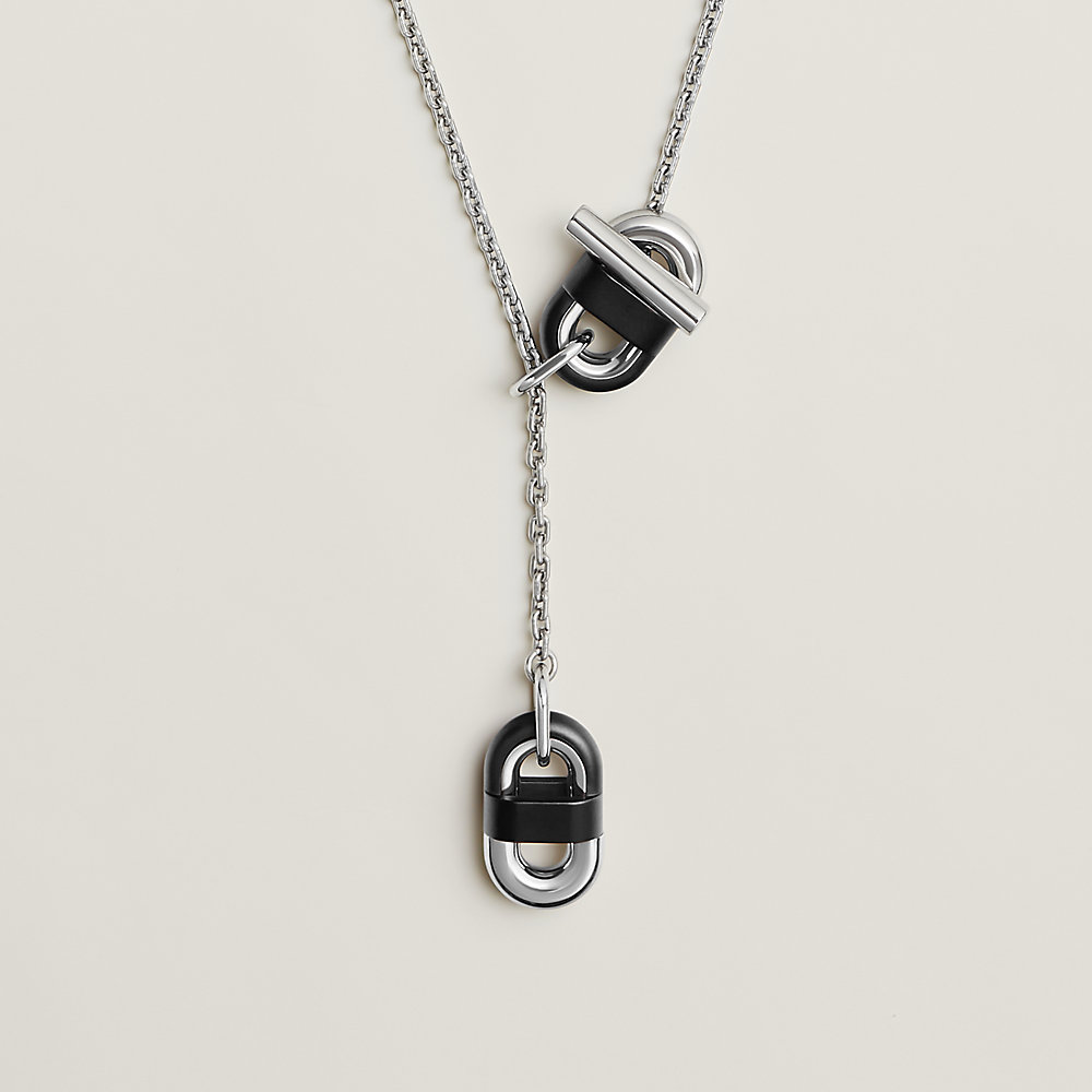 Chaine Maillon necklace, small model - Black | Hermès Mainland China