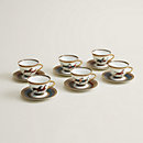 View: Worn, Cheval d’Orient set of 6 tea cups and saucers (n°1 to 6)