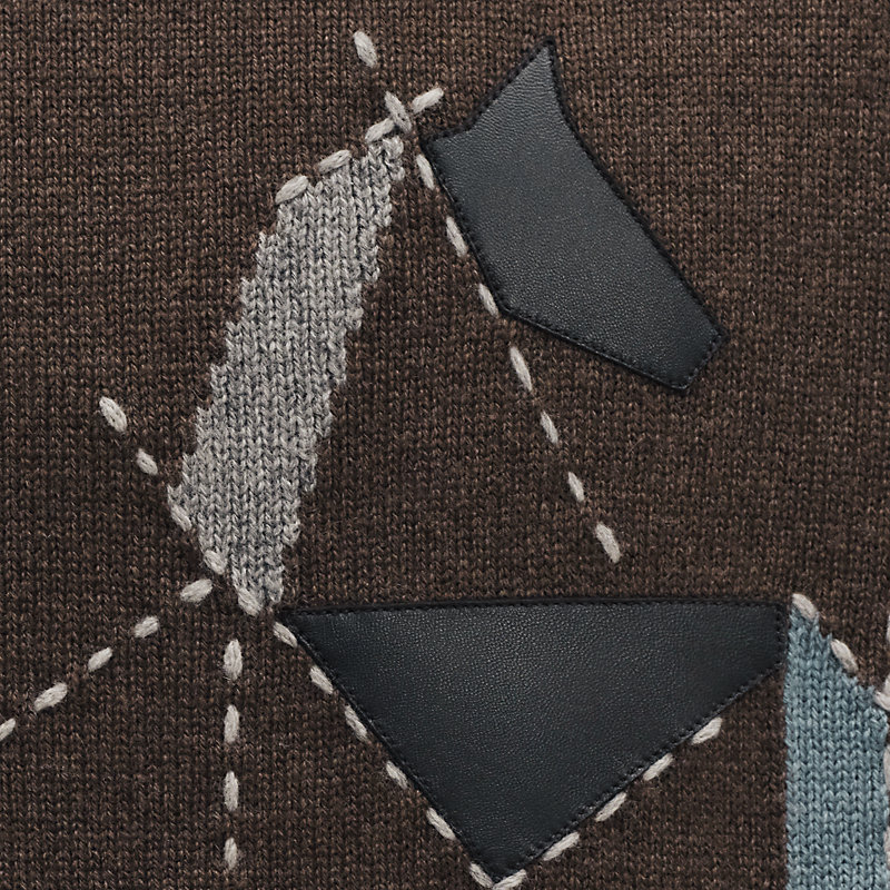 “Cheval tangram”山羊绒圆领针织衫