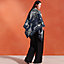 Chorus Stellarum Exceptional embroidered giant scarf, View: Worn, worn, view 1 of 5
