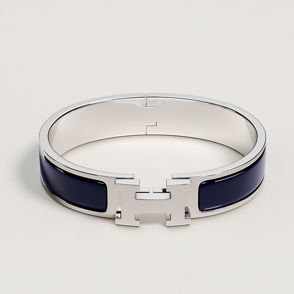 ☆極美品　HERMES クリックH　PM Hermes Click Clac H Bracelet Gold/Noir (Retail $740) Size PM