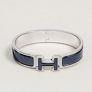 HERMES H bracelet 青とオレンジ Hermes Enamel Narrow Clic Clac H